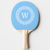 Sky Blue Whelt Griechisch Key Rnd Frame Initial Mo Tischtennis Schläger (Rückseite)