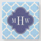 Sky Blue Whirlpool Marrokaner #5 Navy Blu 5c Name Steinuntersetzer (Vorderseite)