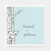 Sky Blue White Birch Trees Wedding Serviette (Vorderseite)