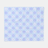 Sky Blue & White Blume auf Light Blue Fleecedecke (Vorderseite (Horizontal))