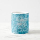 Sky Blue & White Coral Textur Kaffeetasse (Mittel)