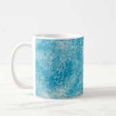 Sky Blue & White Coral Textur Kaffeetasse (Links)