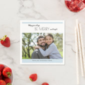 Sky Blue White Foto Christmas Serviette (Beispiel)