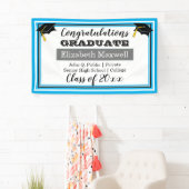 Sky Blue White Gratulationen Graduate Abschluss Banner (Insitu)