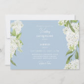 Sky Blue White Hydrangeas Wedding Einladung (Vorderseite)