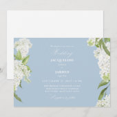 Sky Blue White Hydrangeas Wedding II Einladung (Vorne/Hinten)