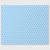 Sky Blue White marokkanische Quatrefolienmuster #4 Geschenkpapier (Flach)