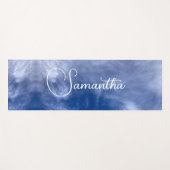 Sky-blue White Monogram Stylish Yogamatte (Vorderseite (Horizontal))