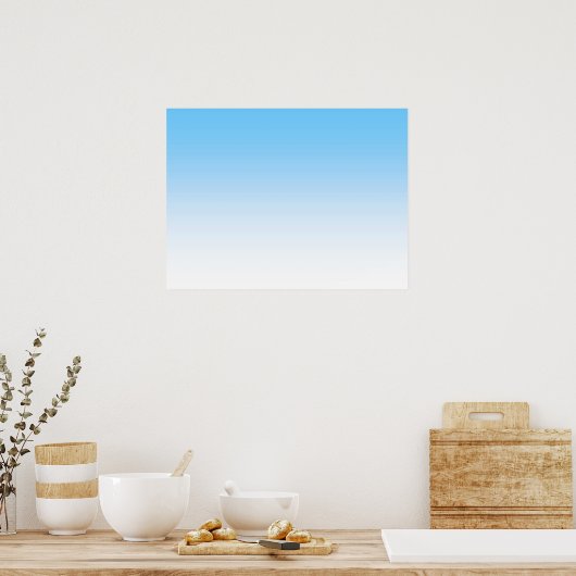 Sky Blue White Ombre Poster (Küche)