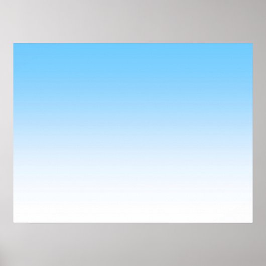 Sky Blue White Ombre Poster (Vorne)