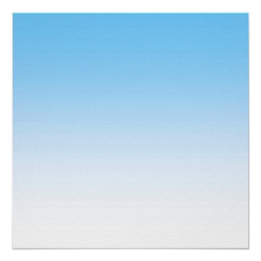 Sky Blue White Ombre Poster (Vorderseite)