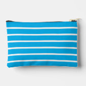 Sky Blue & White Strip Travel & Make Up Bag Zubehörtasche (Rückseite)