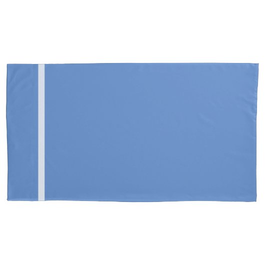 Sky Blue White Stripe Trim Kissenbezug (Vorderseite-Links)