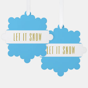 Sky Blue White Stripes Golden Brown lässt es schNO Ornament Karte
