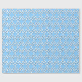 Sky Blue White XL Marokkanisches Quatrefolie #7DS Geschenkpapier (Flach)