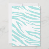 Sky Blue White Zebra Animal Brautparty Einladung (Rückseite)