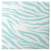 Sky Blue White Zebra Animal Fliese (Vorderseite)