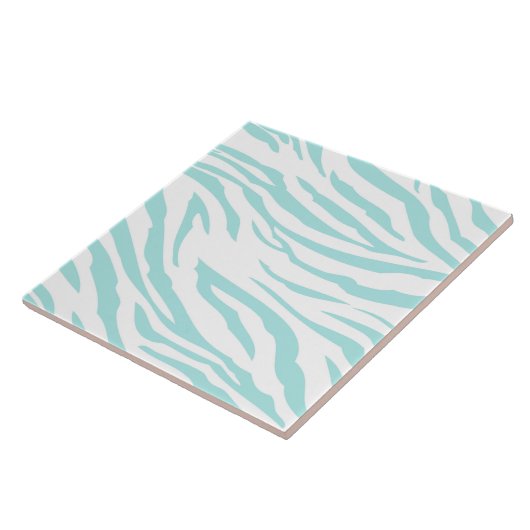 Sky Blue White Zebra Animal Fliese (Seite)