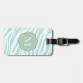 Sky Blue White Zebra Animal Gepäckanhänger (Vorderseite horizontal)