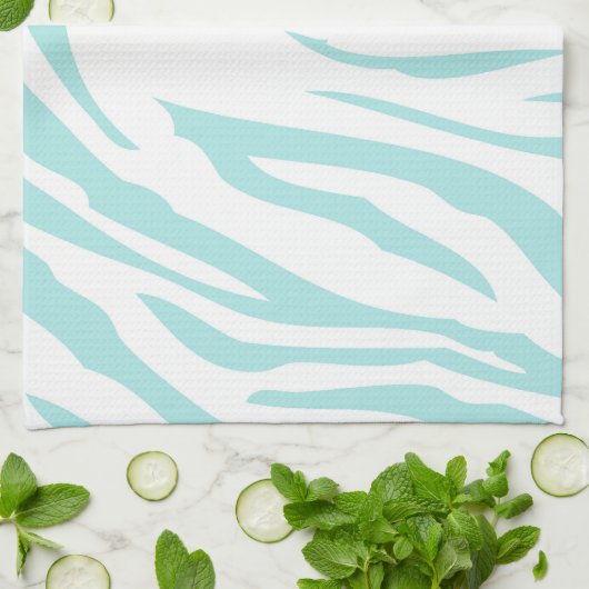Sky Blue White Zebra Animal Handtuch (Gefaltet)