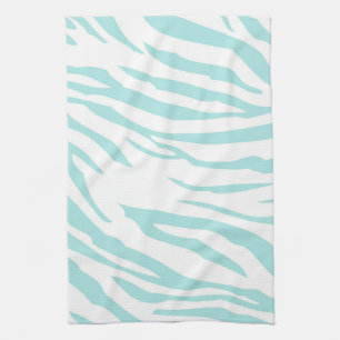 Sky Blue White Zebra Animal Handtuch