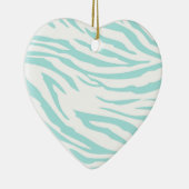 Sky Blue White Zebra Animal Keramikornament (Rechts)