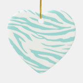 Sky Blue White Zebra Animal Keramikornament (Hinten)