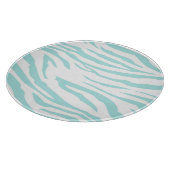 Sky Blue White Zebra Animal Schneidebrett (Ecke)