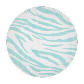 Sky Blue White Zebra Animal Schneidebrett (Vorderseite)
