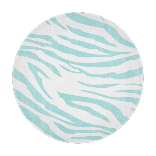 Sky Blue White Zebra Animal Schneidebrett (Vorderseite)