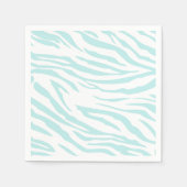 Sky Blue White Zebra Animal Serviette (Vorderseite)