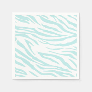 Sky Blue White Zebra Animal Serviette
