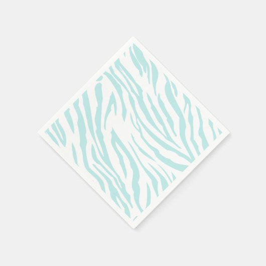 Sky Blue White Zebra Animal Serviette (Ecke)