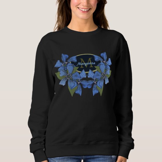 Sky Blue Wildblumen Monogram Sweatshirt (Vorderseite)