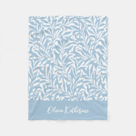 Sky Blue Willow Bough Monogrammed Fleecedecke