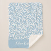 Sky Blue Willow Bough Monogrammed Sherpadecke (Vorderseite)