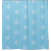 Sky Blue Winter Snowflakes Duschvorhang (Vorderseite)