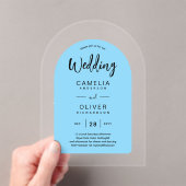 Sky Blue Zazzle Acrylic Wedding lädt ein Acryleinladungen (Insitu (Handheld))