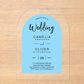 Sky Blue Zazzle Acrylic Wedding lädt ein Acryleinladungen (Vorderseite)