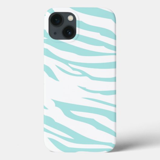 Sky Blue Zebra Print Case-Mate iPhone Hülle (Rückseite)