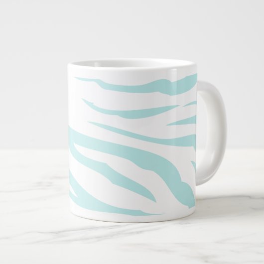 Sky Blue Zebra Print Jumbo-Tasse (Vorderseite Rechts)