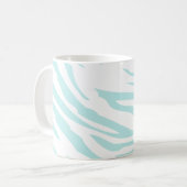 Sky Blue Zebra Print Kaffeetasse (Vorderseite Links)