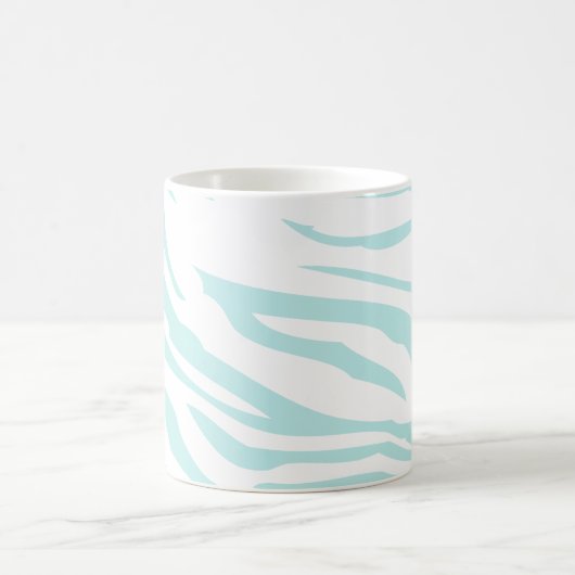Sky Blue Zebra Print Kaffeetasse (Mittel)