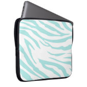 Sky Blue Zebra Print Laptopschutzhülle (Vorne Rechts)
