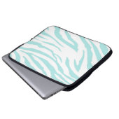 Sky Blue Zebra Print Laptopschutzhülle (Vorne Knopf)