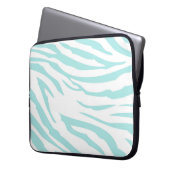 Sky Blue Zebra Print Laptopschutzhülle (Vorderseite Links)