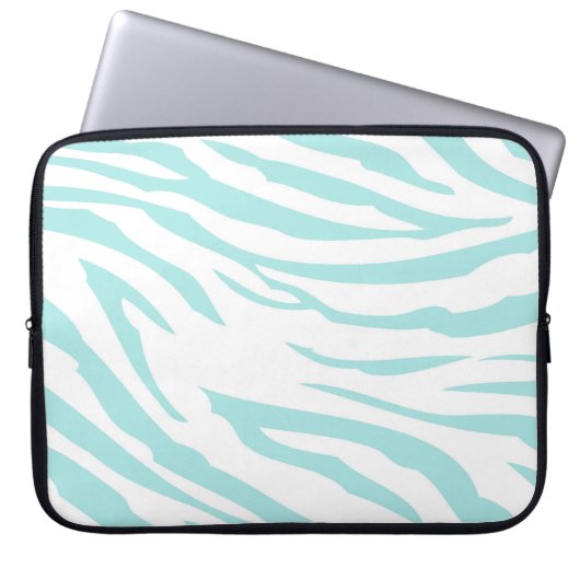 Sky Blue Zebra Print Laptopschutzhülle (Vorderseite)