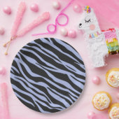 Sky Blue Zebra Striping Pappteller (Party)