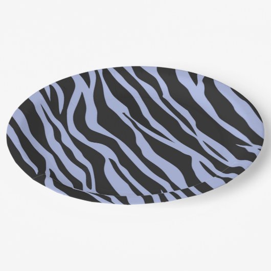 Sky Blue Zebra Striping Pappteller (Schrägansicht)