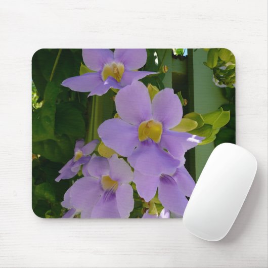 Sky Blume Tropischer Lila Blumen Mousepad (Mit Mouse)